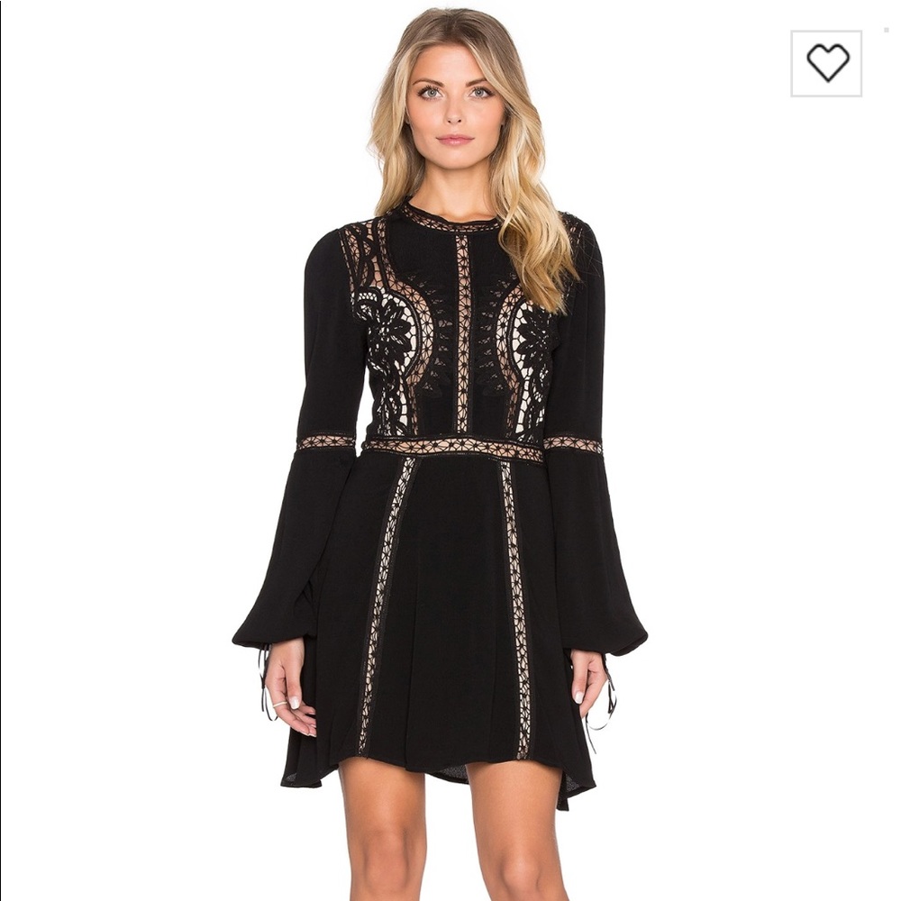 For Love & Lemons Penelope Mini Dress in Black